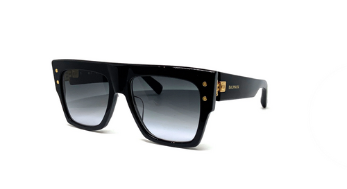 Balmain BPS-100A Black and gold-tone acetate B-I sunglasses