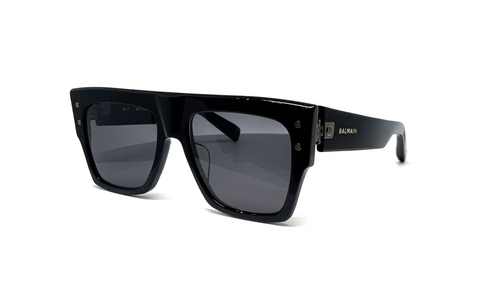 Balmain BPS-100C Black and gold-tone acetate B-I sunglasses