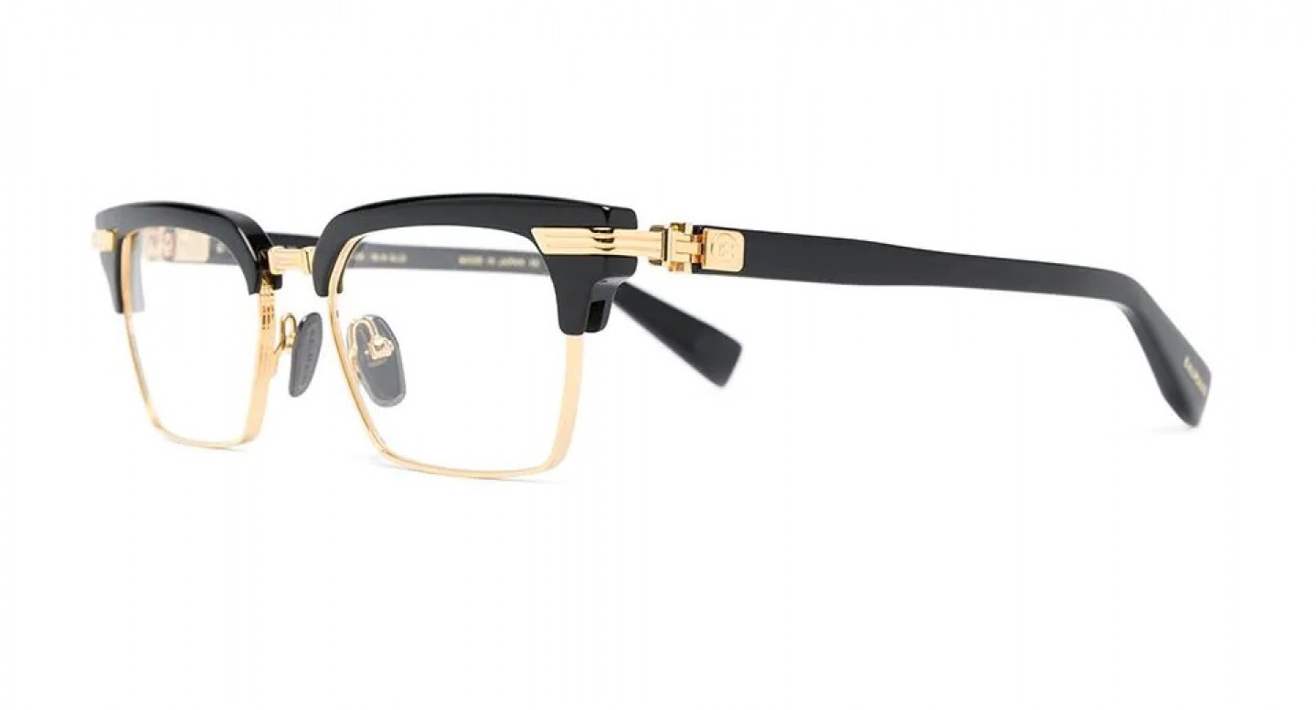 BALMAIN Okulary korekcyjne Black and gold-tone titanium Legion-II