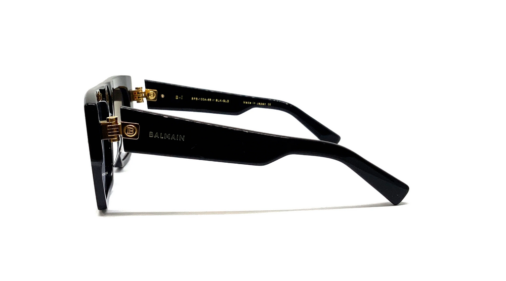 Balmain BPS-100A Black and gold-tone acetate B-I sunglasses