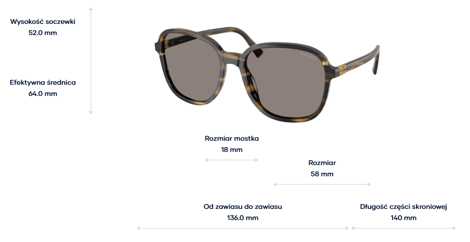 Miu Miu Okulary przeciwsłoneczne MU B01S-25E80Q