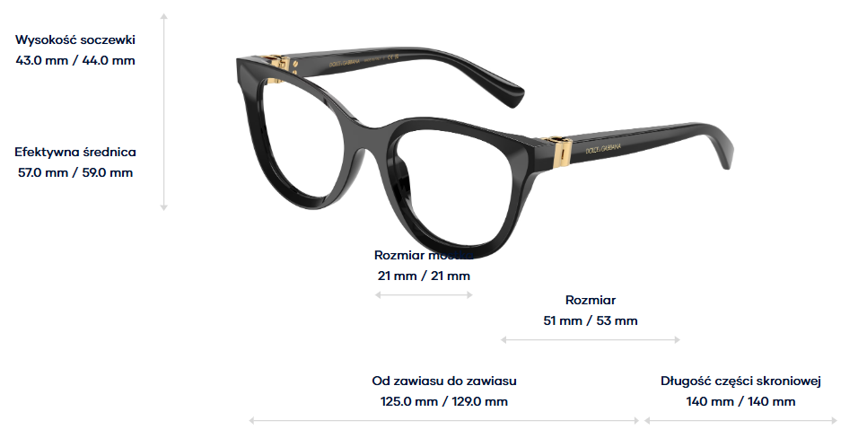 Dolce & Gabbana Okulary korekcyjne DG3437-501