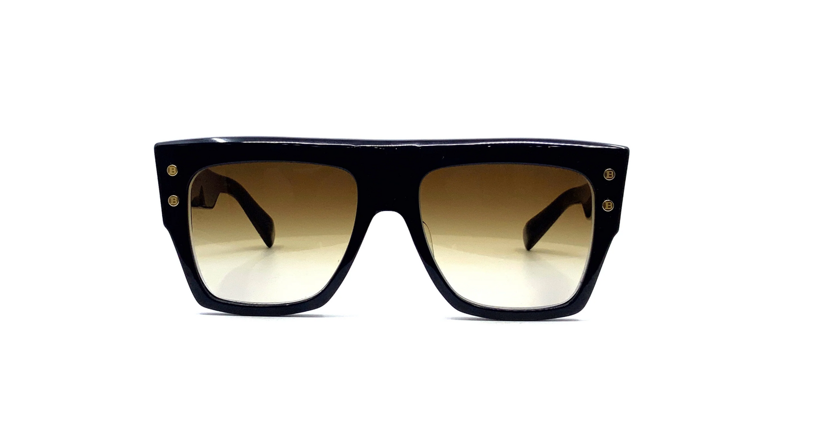 Balmain BPS-100A Black and gold-tone acetate B-I sunglasses