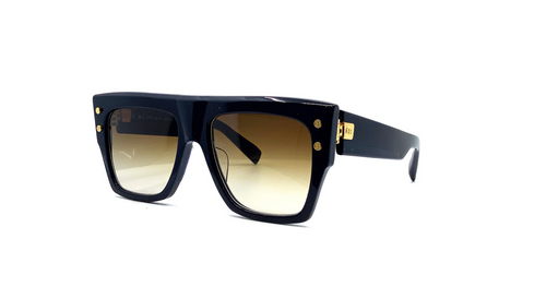 Balmain BPS-100A Black and gold-tone acetate B-I sunglasses