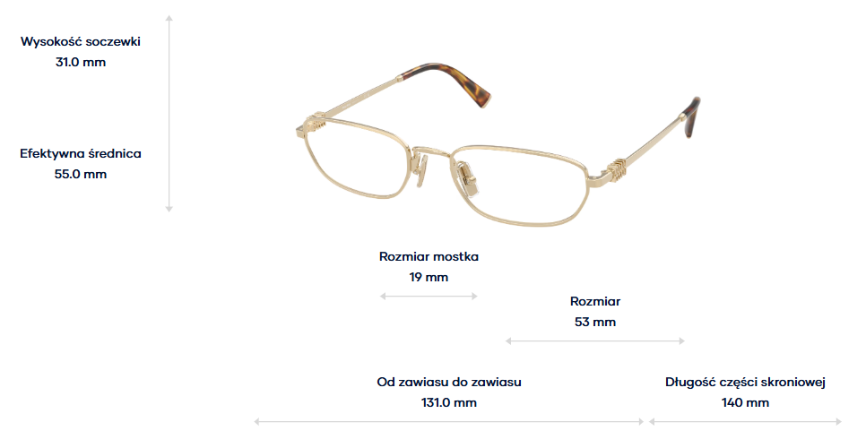 Miu Miu Okulary korekcyjne MU 52ZV-ZVN1O1