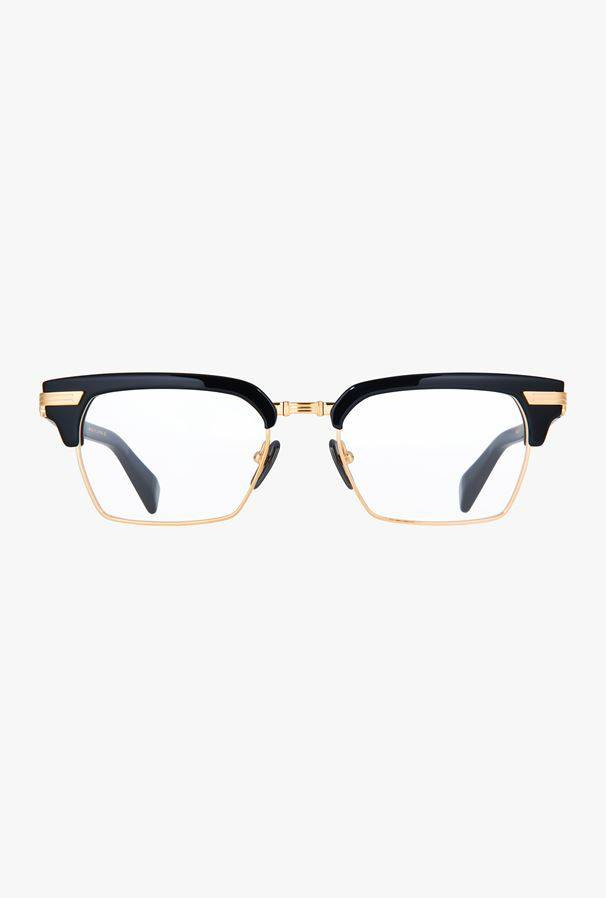 BALMAIN Okulary korekcyjne Black and gold-tone titanium Legion-II