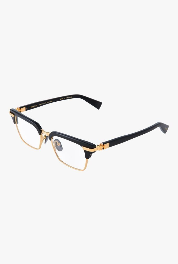 BALMAIN Okulary korekcyjne Black and gold-tone titanium Legion-II 