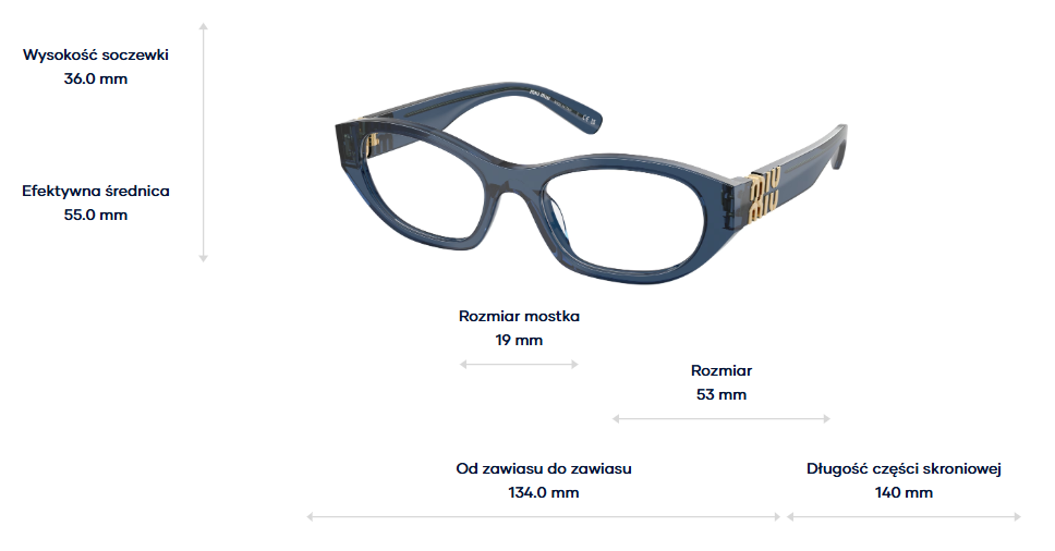 Miu Miu Okulary korekcyjne MU 03WV-08Q1O1